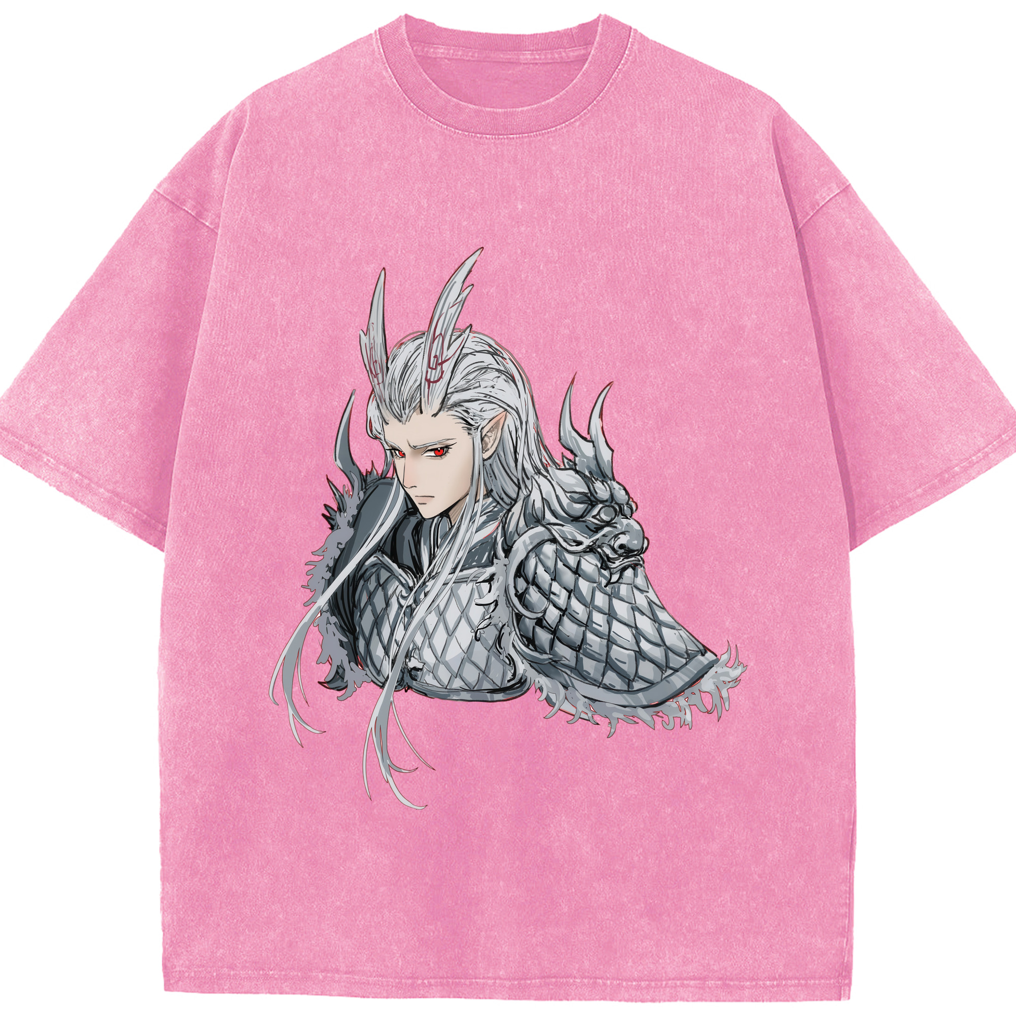 （画像用） Ne Zha 2 ナタ 魔童の大暴れ 綿100% ヴィンテージ風 半袖Tシャツ（フロントプリント）